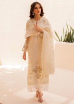 Unstitched Mushq Organza: Sequins, Adda Work  Silk Trouser