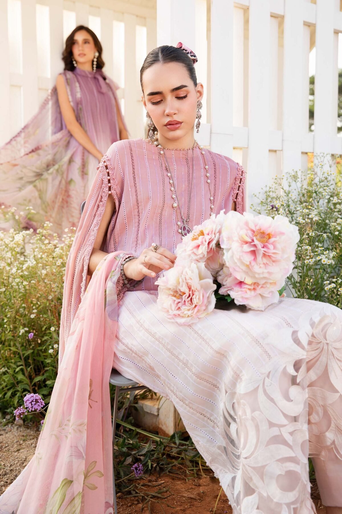 MARIA B M: Unstitched Embroidered Lawn Collection 2025 - Image 3