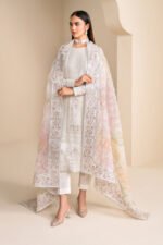 Luxury Chiffon & Organza | Unstitched Sequence Embroidered Suit - Image 3