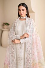Luxury Chiffon & Organza | Unstitched Sequence Embroidered Suit - Image 4