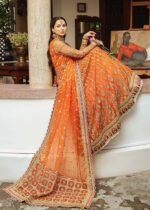 Afrozeh Net Handwork Embroidered Maxi Wedding Collection - Image 3