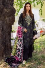 NUREH Black Gardenia | Unstitched Lawn & Chiffon