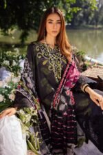 NUREH Black Gardenia | Unstitched Lawn & Chiffon - Image 2