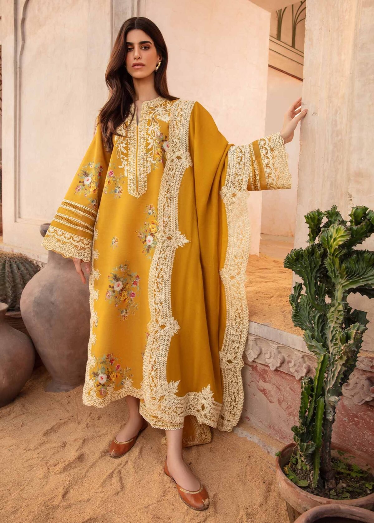 Crimson Lawn: Embroidered, Cutwork, Chiffon, Ready Now - Image 1