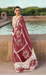 Crimson Luxury Lawn: Scifflie, Embroidered, Organza Opulence