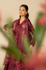 Iznik | Unstitched Lawn Chikankari Suit with Chiffon - Image 3