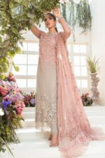 Maria B Wedding & Eid: Chiffon, Handwork, 3D Blooms - Image 2