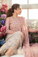 Maria B Wedding & Eid: Chiffon, Handwork, 3D Blooms - Image 4