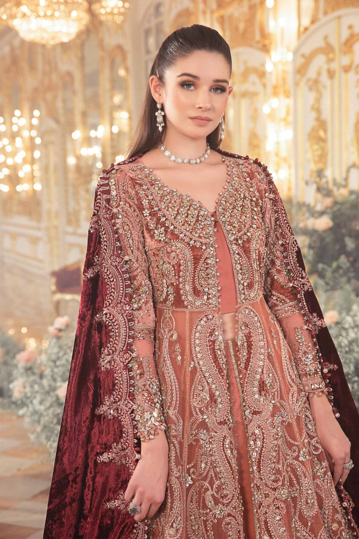 Maria B Replica: Net Frock, Silk Trouser - Image 2