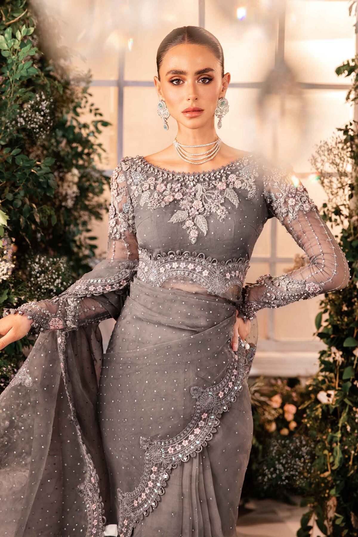 Maria B Wedding: Exquisite Spangle Work Net - Image 5