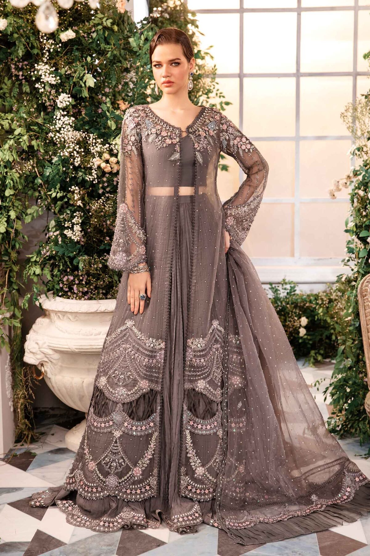 Maria B Wedding: Exquisite Spangle Work Net - Image 3