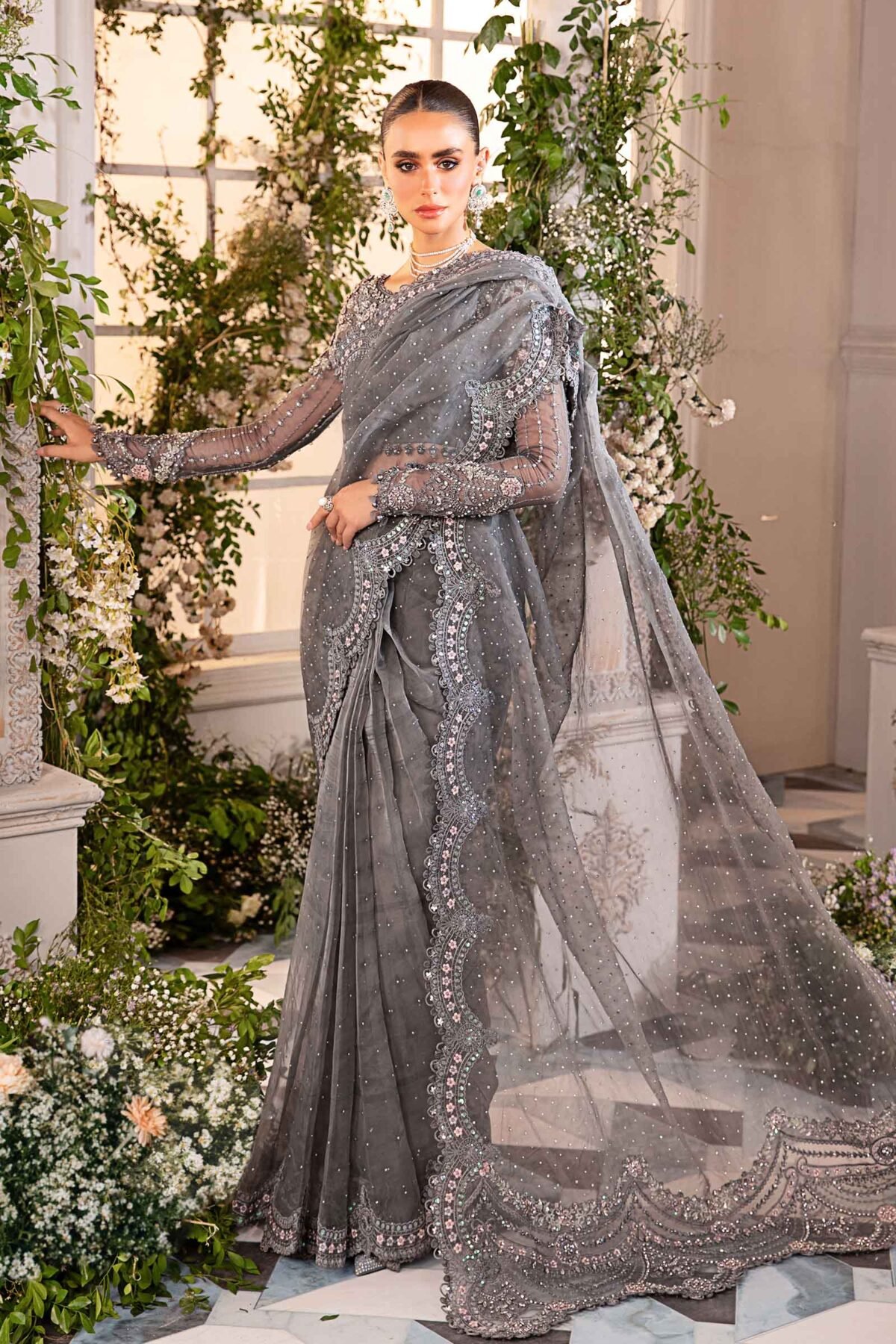 Maria B Wedding: Exquisite Spangle Work Net - Image 4