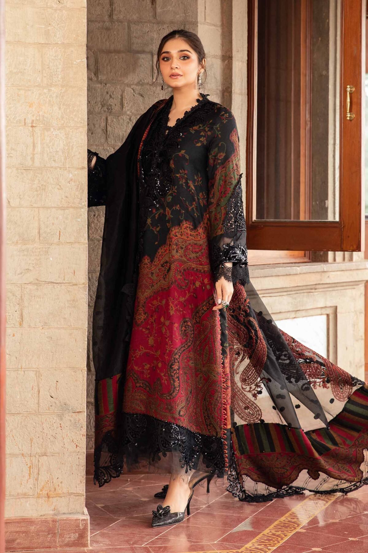 MARIA B Lawn & Chiffon Embroidered Elegance - Image 2