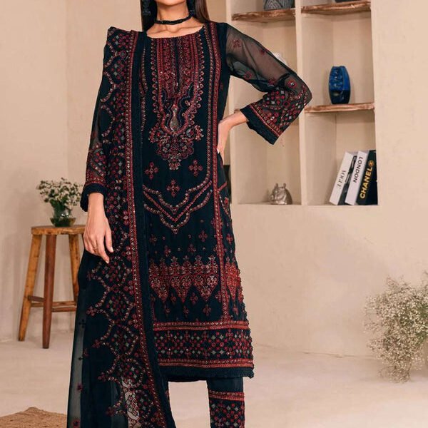 NOORMA KAAMAL Replica: Sequin Chiffon Unstitched Suit