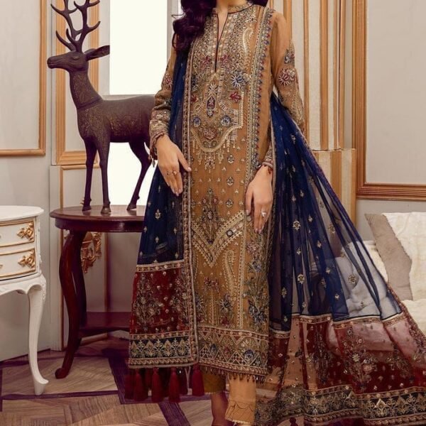 ADAN LIBAS: Embroidered Organza Sequin Festive Glamour