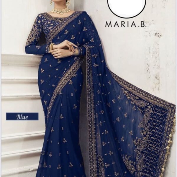 Maria B Wedding Saree With Embroidered Pallu