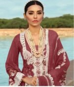 Crimson Luxury Lawn: Scifflie, Embroidered, Organza Opulence - Image 2