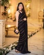 Marayam Nafees: Heavily Embroidered Chiffon Saree