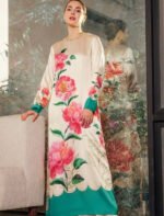 Unstitched Lulusar Shamoz Silk Suit with Handwork - Image 2