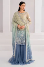 Unstitched Jazmin Chiffon Embroidered Tie-Dye Suit