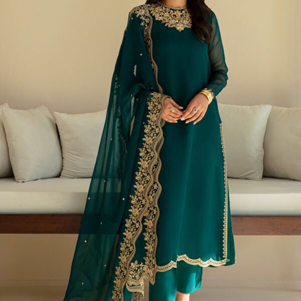 Unstitched Baroque Chiffon Luxury Embroidered Formal Suit