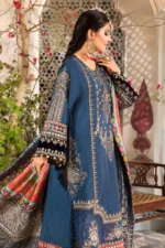 Unstitched Maria B Chiffon Midnight Blue Embroidered Suit - Image 2