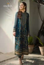 Unstitched Asim Jofa Chiffon Replica Suit With Sequence