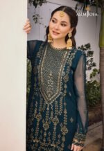 Unstitched Asim Jofa Chiffon Replica Suit With Sequence - Image 5