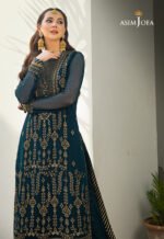 Unstitched Asim Jofa Chiffon Replica Suit With Sequence - Image 3