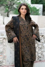 Unstitched Baroque Lawn Replica Suit With Silk Dupatta - Image 6