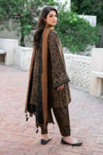 Unstitched Baroque Lawn Replica Suit With Silk Dupatta - Image 2
