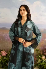 Unstitched Iznik Inspired Replica | Lawn  Chiffon 3 Piece Embroidered Suit - Image 2