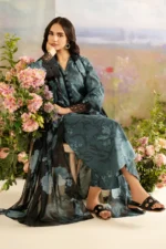 Unstitched Iznik Inspired Replica | Lawn  Chiffon 3 Piece Embroidered Suit - Image 6