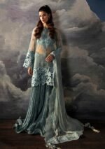 Unstitched Afrozeh Organza Embroidered 3-Piece  Suit