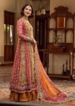 Unstitched Crimson Chiffon 3-Piece Embroidered Replica Suit - Image 4
