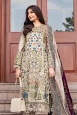 Unstitched Maria.B Lawn amp Chiffon Embroidered 3-Piece Suit