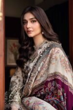 Unstitched Maria.B Lawn amp Chiffon Embroidered 3-Piece Suit - Image 2