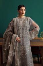 Unstitched Heer Organza Bridal Suit with Embroidered Dupatta - Image 4