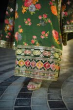 Unstitched Aneelas Silk 3-Piece Embroidered  Suit - Image 6