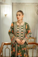 Unstitched Aneelas Silk 3-Piece Embroidered  Suit - Image 2