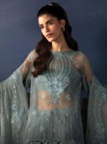 Unstitched Afrozeh Organza Embroidered 3-Piece  Suit - Image 4