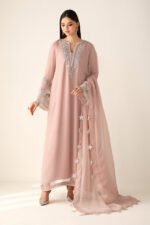 Unstitched Baroque Luxury Chiffon Embroidered Festive Suit