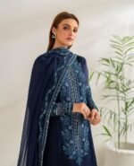 Unstitched Sapphire Chiffon Embroidered  3Pc Suit - Image 3