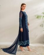 Unstitched Sapphire Chiffon Embroidered  3Pc Suit - Image 2