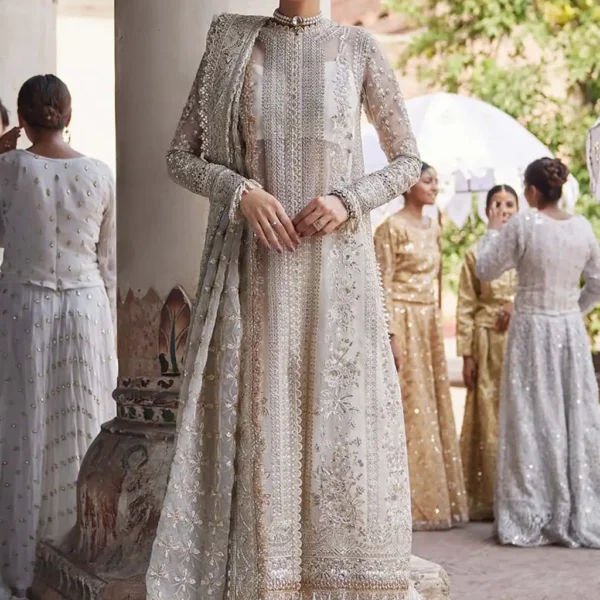 Unstitched Afrozeh Bridal Organza Suit