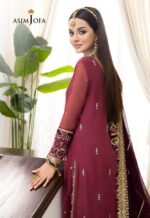 Unstitched Asim Jofa Chiffon Sequence Suit - Image 6