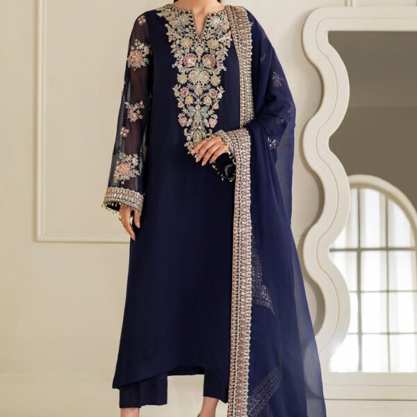 Unstitched Baroque Chiffon Embroidered Suit