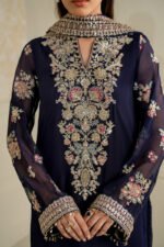 Unstitched Baroque Chiffon Embroidered Suit - Image 4