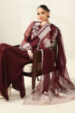 Unstitched Baroque Luxury Chiffon Festive 3Pc Suit - Image 4
