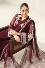 Unstitched Baroque Luxury Chiffon Festive 3Pc Suit - Image 6